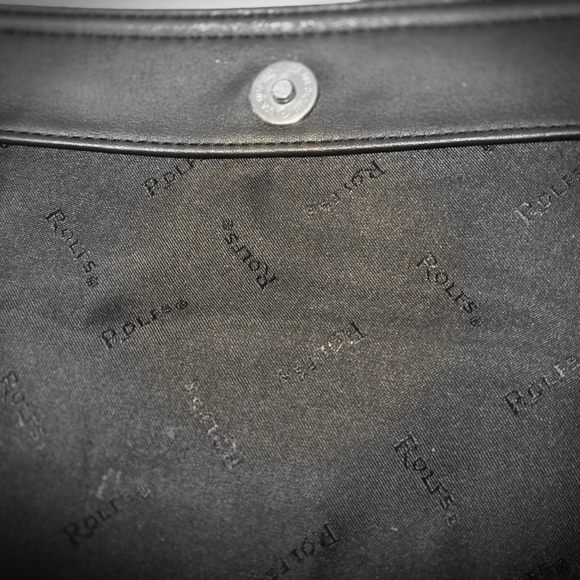 Rolfs Genuine Black Leather Handbag Vintage 90s Shoulder bag 9x12x4" - Picture 4 of 13
